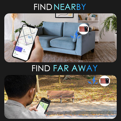 SEINXON Wallet Tracker (iOS Only) IP68 Thin Item Finder Card Luggage Located Bluetooth Works with Apple Find My APP & Network - Wireless Charger (Slim)