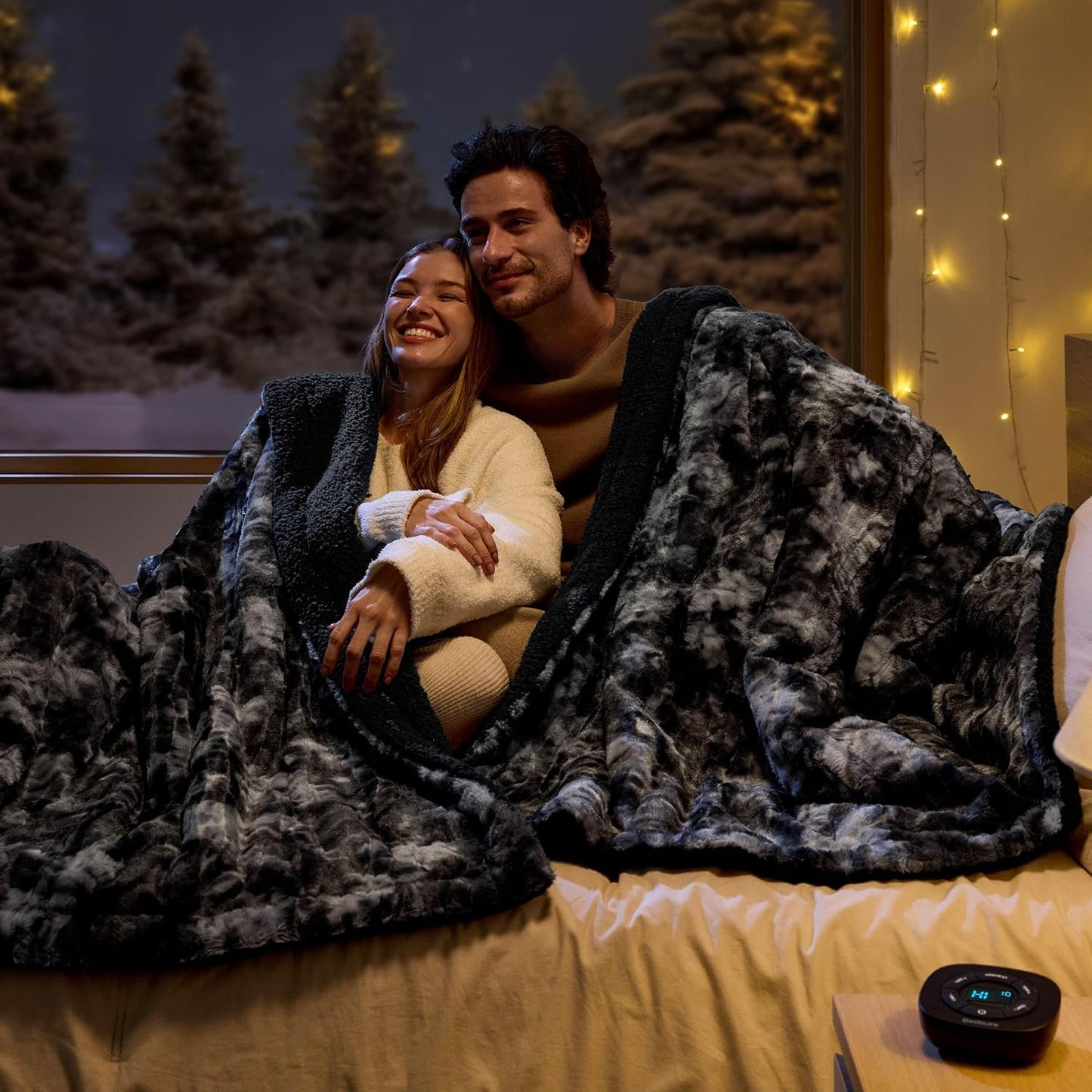 Bedsure Heated Blanket Throw Blanket with Preheat Function - Fast Heating Electric Blanket, Soft Flannel Throw with 6 Time Settings(Up to 10H), 6 Heating Settings, Gifts for Grandma (50"x60", Cream)