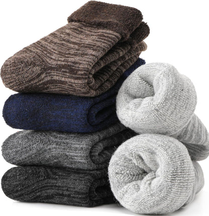 EBMORE Merino Wool Socks for Women Hiking Thermal Warm Winter Thick Boot Cozy Crew Comfy Work Socks for Ladies 5 Pairs