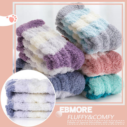 EBMORE Womens Fuzzy Socks Slipper Fluffy Cozy Comfy Cabin Plush Warm Winter Sleep Home Soft Socks