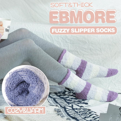 EBMORE Womens Fuzzy Socks Slipper Fluffy Cozy Comfy Cabin Plush Warm Winter Sleep Home Soft Socks