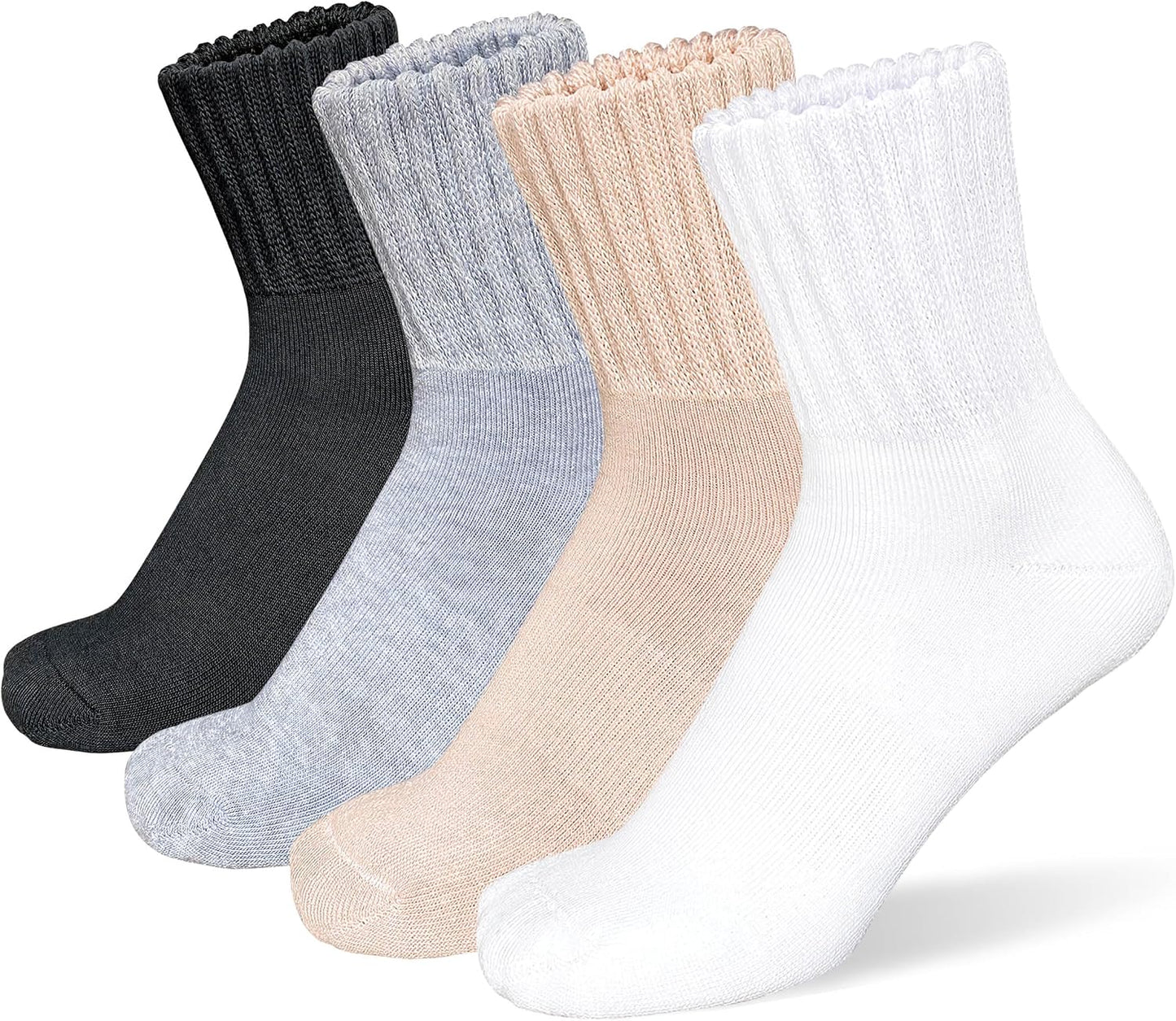suaskk Womens Cozy Solid Thick Cushioned Thermal Crew Boot Socks 4 Pairs | Soft and comfortable, Arch Support, Non-Slip, Sturdy and durable