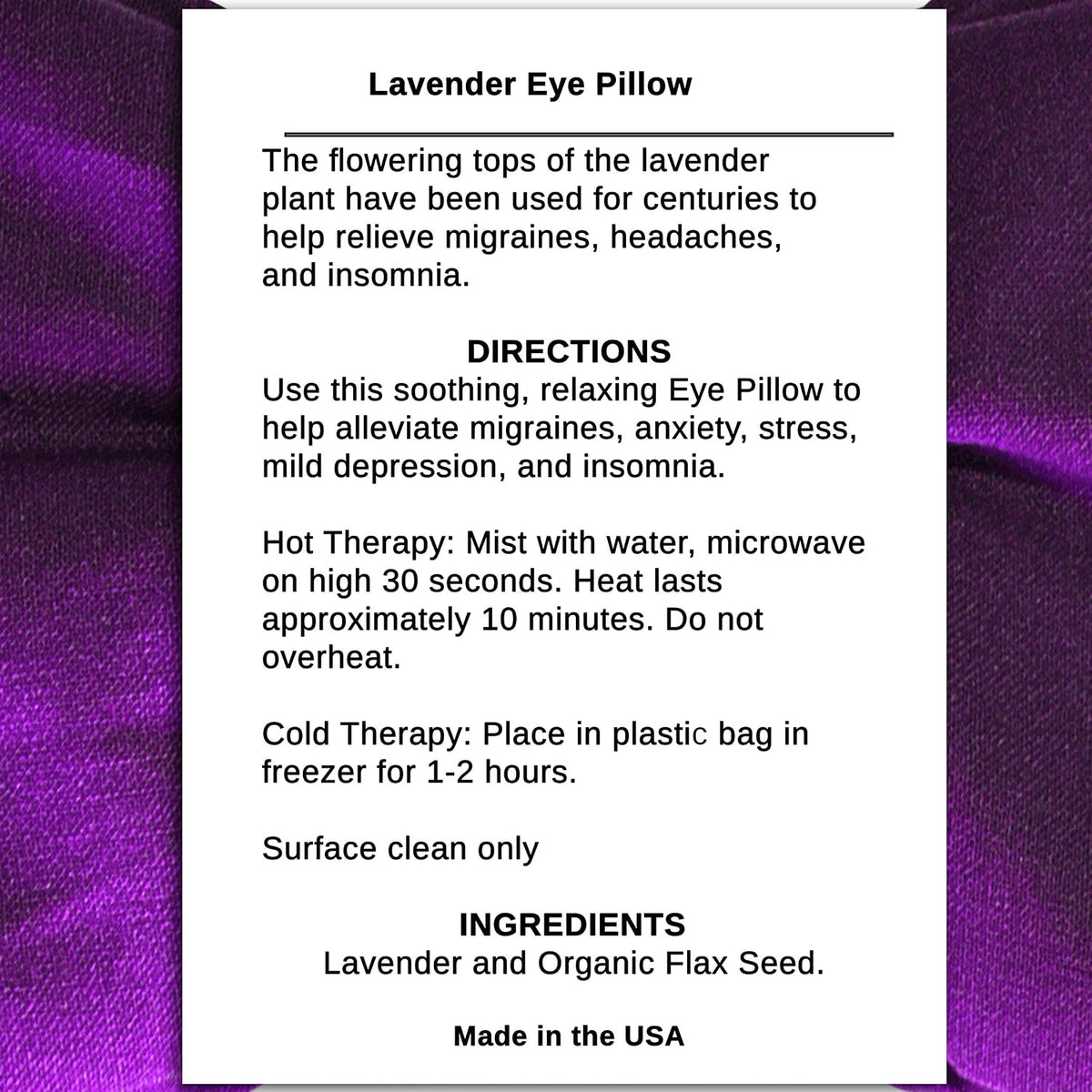 Lavender Eye Pillow | Hot or Cold Weighted Satin Eye Mask Perfect for Sleeping, Yoga, Meditation | Gifts for Women, Birthday, Teachers | Natural Herbal Relaxation | Made in USA (Aqua)