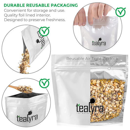 Tealyra - Sleepy Nights - Rooibos - Chamomile - Coconut - Valerian - Wellness Herbal Loose Tea - Relax and Calming Bed Time - 112g (4-ounce)