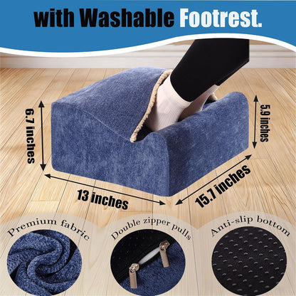 Work Foot Rest Under Desk,Comfort Foot Rest for Couch | Foot Rest For Under Desk at Work,At Soft Ergonomic Footrest,Support Foot Pillow,Heel Chair,Leg Elevation Pillow blue