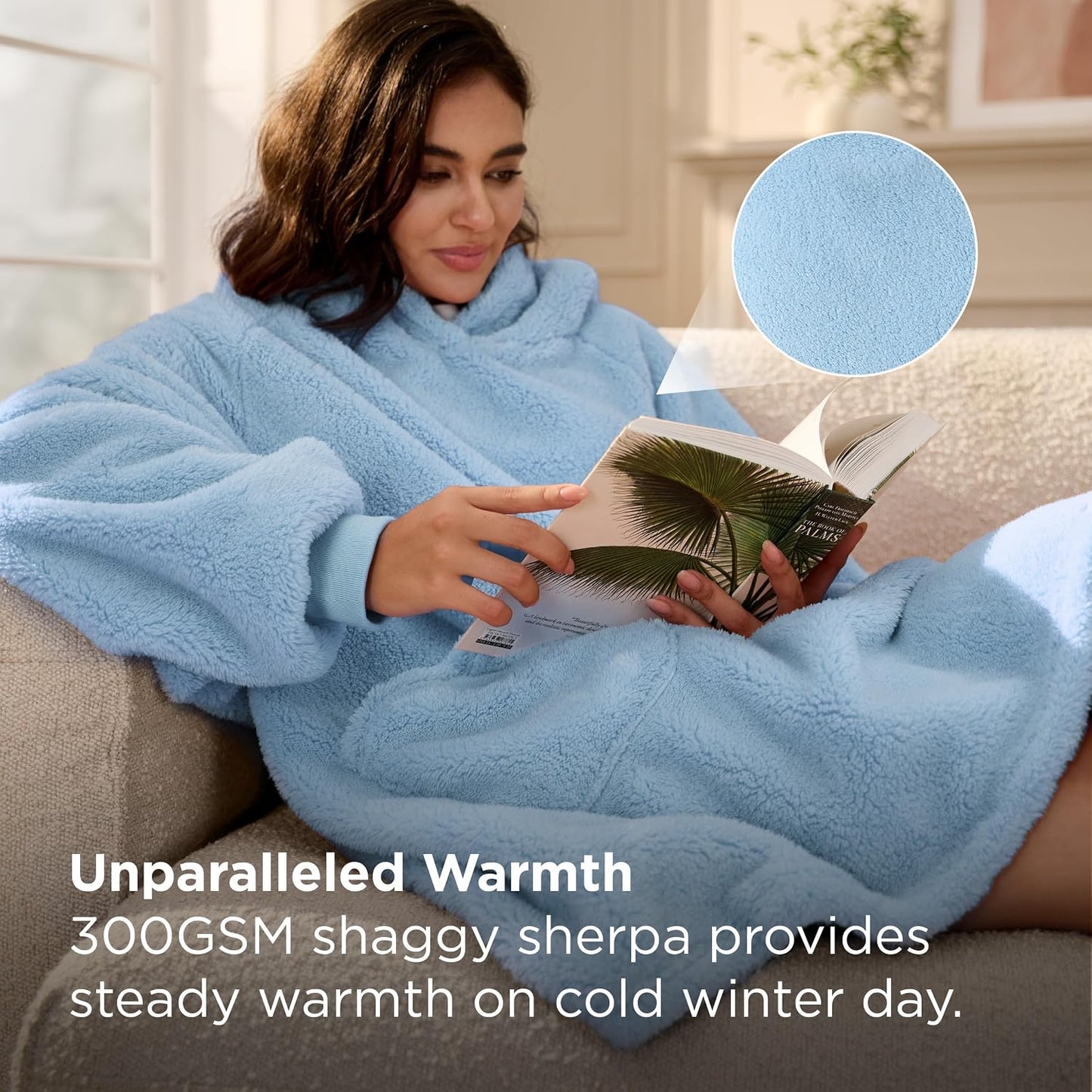 Bedsure Wearable Blanket Hoodies, Blanket Hoodie as Mothers Day Birthday Gifts for Mom Women, Warm Cozy Soft Sweatshirt Hooded Blankets for Women Men Adults, Grey, Standard