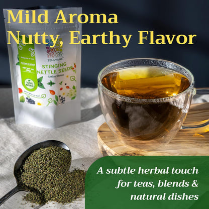 Dried Stinging Nettle Seed for Tea - Whole Urtica dioica Seeds, 2 oz