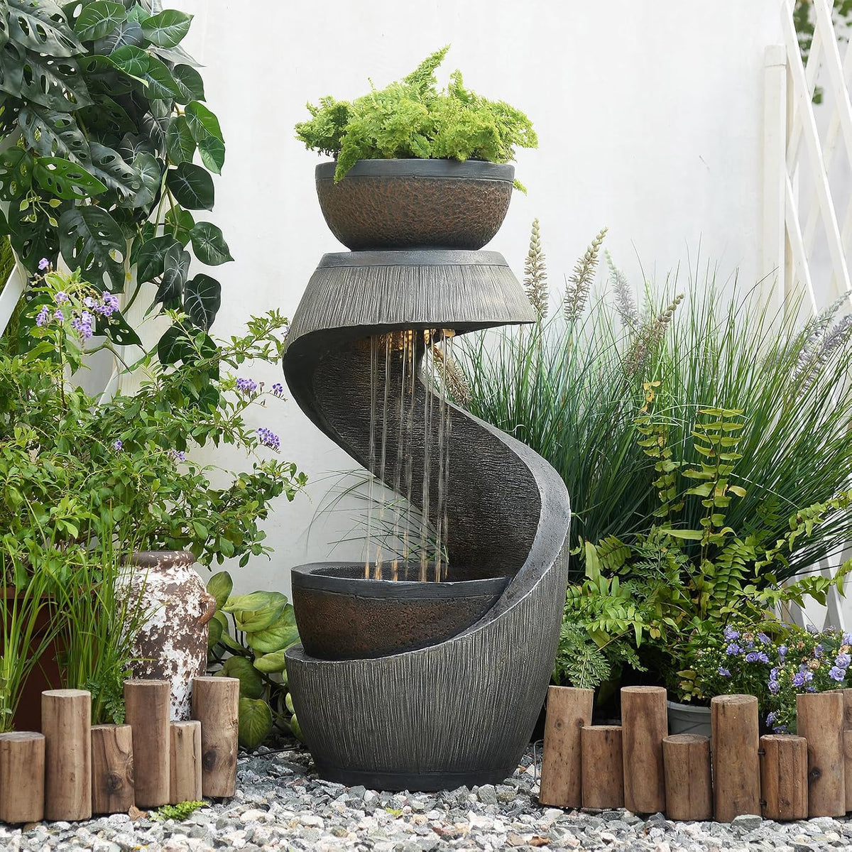 Sunlinua Modern Indoor Tabletop Water Fountain for Office Decor