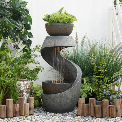 Sunlinua Modern Indoor Tabletop Water Fountain for Office Decor
