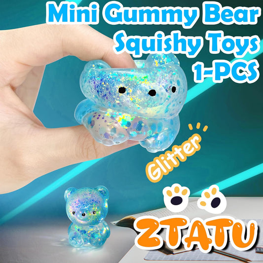 ZTATU Gummy Bear Squishy Fidget Toys (1PCS) Stress Balls for Adults Sugar Stress Ball，Sensory Toys Squishy Ball, Stress Relief Toy Squeeze Ball Party Favors for Kids, Easter Basket Stuffers