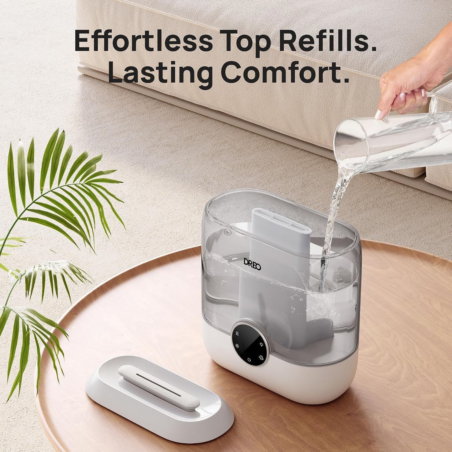 DREO 6L Humidifiers for Bedroom, 60H Runtime, 28 dB Quiet, HM524 | Precise Humidity Control, Easy to Refill & Clean, Nightlight, Cool Mist Humidifiers for Large Rooms, Baby Nurseries & Plants