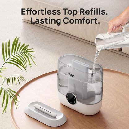 DREO 6L Humidifiers for Bedroom, 60H Runtime, 28 dB Quiet, HM524 | Precise Humidity Control, Easy to Refill & Clean, Nightlight, Cool Mist Humidifiers for Large Rooms, Baby Nurseries & Plants
