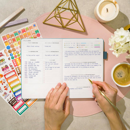 Clever Fox Self-Care Journal for Women, Daily Planner 5.8x8.3 Aquamarine