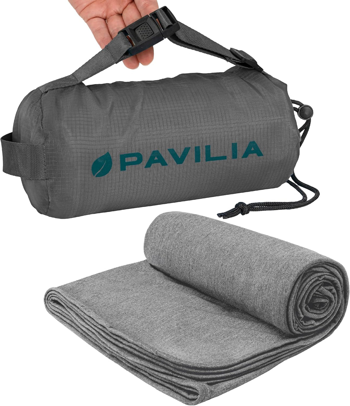 PAVILIA Travel Blanket Airplane Compact with Bag Lightweight, Purple
