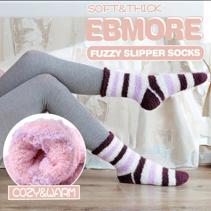 EBMORE Womens Fuzzy Socks Slipper Fluffy Cozy Comfy Cabin Plush Warm Winter Sleep Home Soft Socks