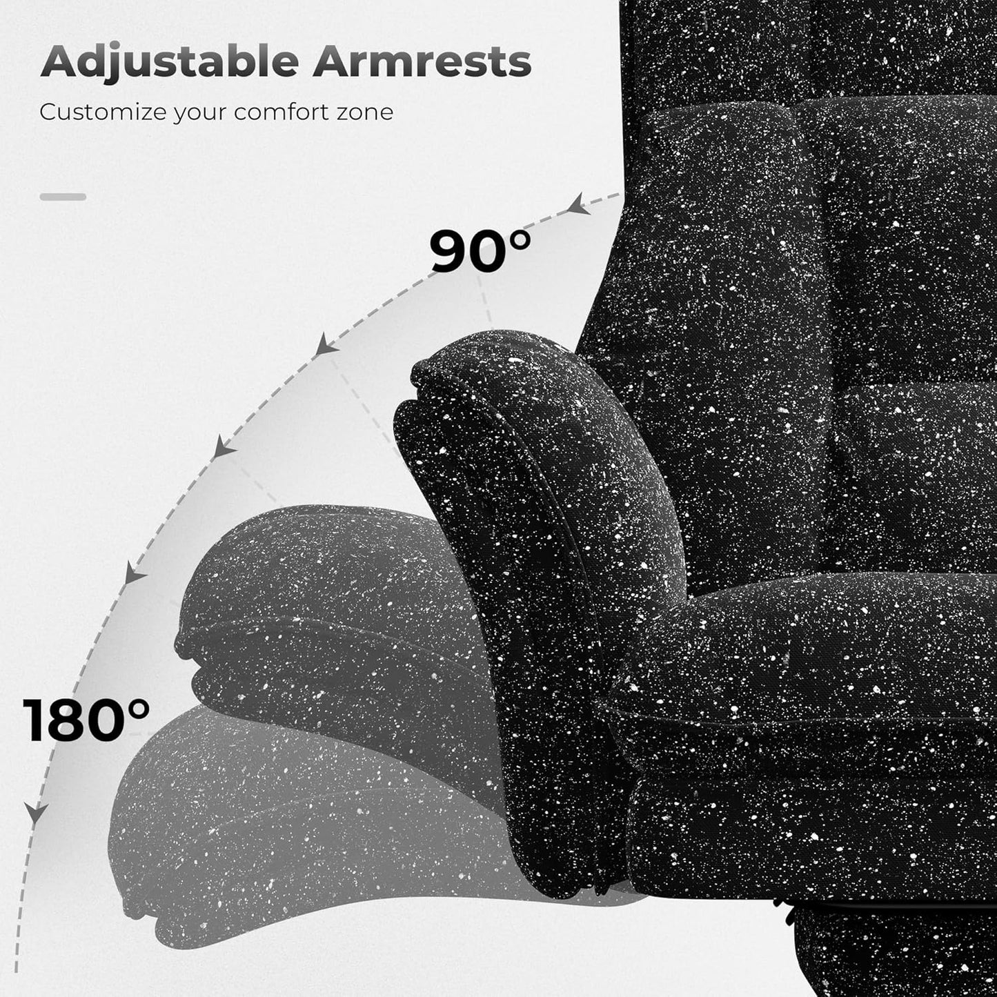 Big and Tall Office Chair, Flip Armrests for Pets & Cross Legged Sitting, Executive Ergonomic Computer Gaming Chair with Foot Rest, Teddy Fleece Wide Seat Reclining Desk Chair, White Vanity Chair