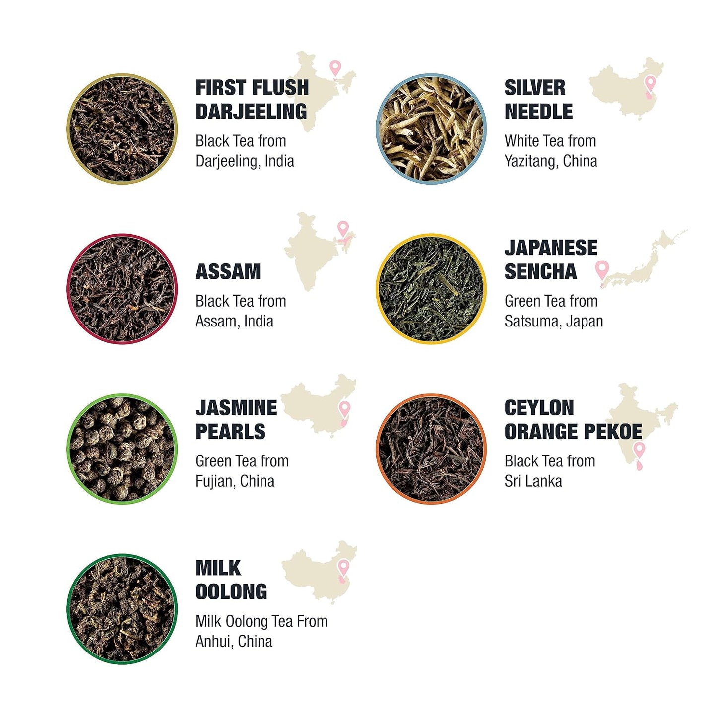 Tiesta Tea - 8 Herbal & Rooibos Sampler Dry Flight Set, Loose Leaf, No Caffeine, Makes Hot and Iced, Assorted Tea Sets with Herbal, Chai, Fruit Blends & More, 8 Resealable Sample Pouches