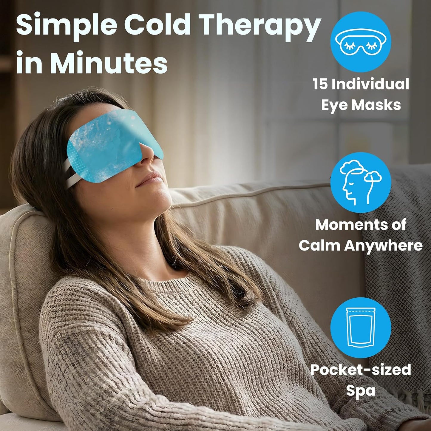 Eye Serenity Steam Eye Mask, Heated Eye Mask, Self Heating Warm Compress for Dry Eyes, Fast Relief for Stye, Puffy Sensitive Eyes, Moist Heat, Gift for Women and Men - Unscented