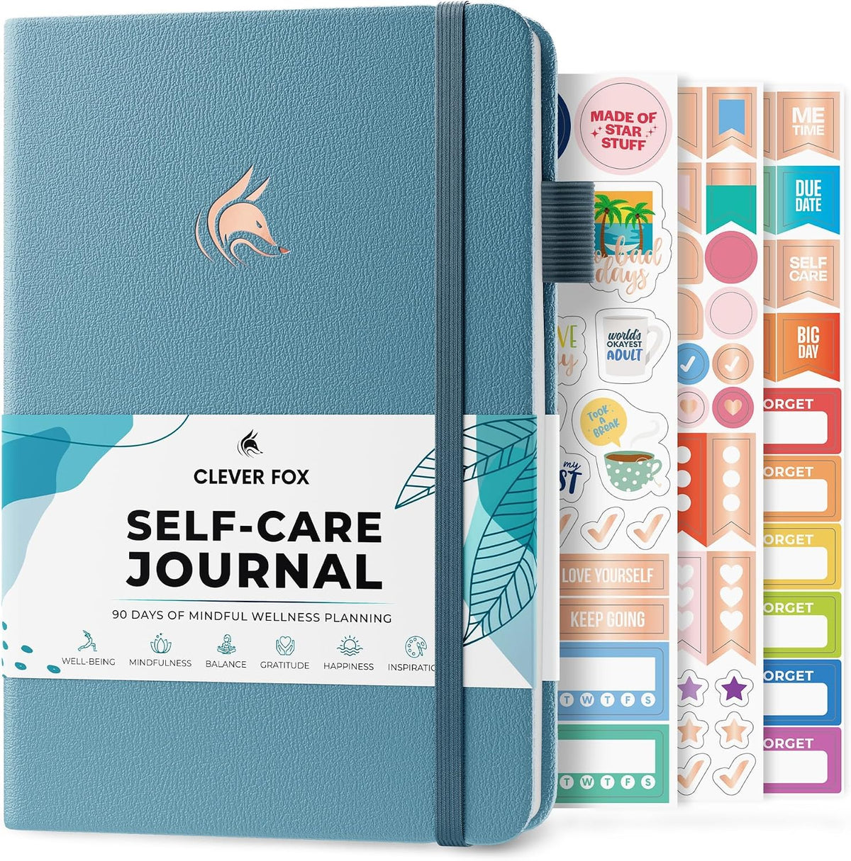 Clever Fox Self-Care Journal for Women, Daily Planner 5.8x8.3 Aquamarine