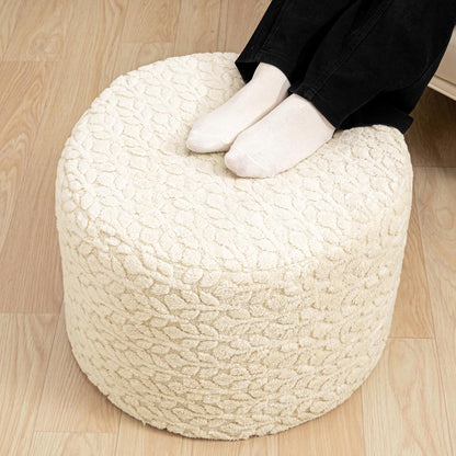 Round Pouf Ottoman 20 x 20 x 14 Inches Boho Poof Home Decor Floor Pouffe Ottoman Foot Rest for Couch Sofa Bean Bag Chairs Living Room Bedroom (Green)