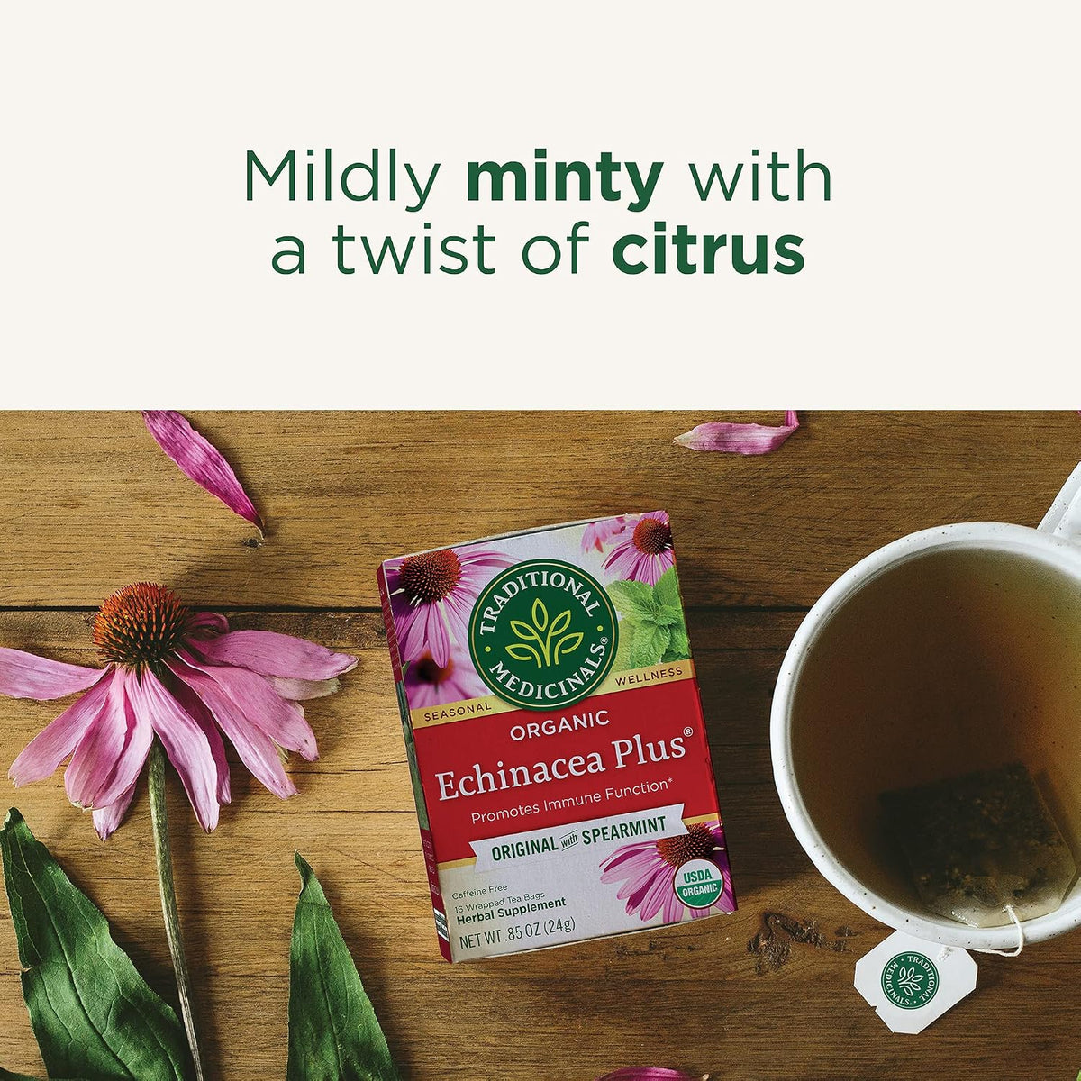 Traditional Medicinals Organic Echinacea Plus Spearmint, 96 Tea Bags