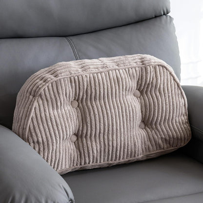 HIGOGOGO Lumbar Support Pillow for Recliner Chair/Accent Chair/Couch/Office Chair, Tufted Corduroy Back Support Cushion for Elderly, Recliner Cushions for Back Rest, Pain Relief, Reading, Brown