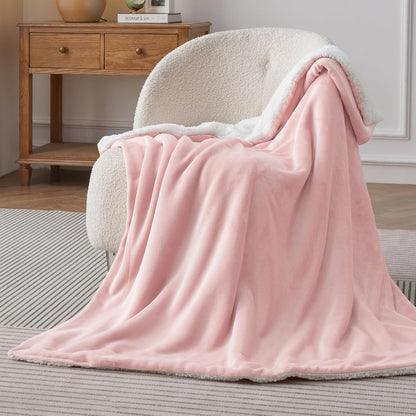 Bedsure GentleSoft Sherpa Fleece Throw Blanket for Couch, Non-Heated, Thick & Warm Cozy Blanket for Winter, Soft Fuzzy Plush Throw Gifts for Women and Men, Grey, 50x60 Inches