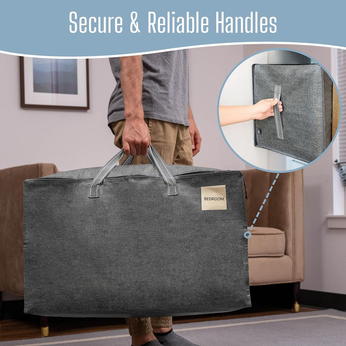 VENO Clear Extra Large Moving Bags & Storage Totes, Heavy Duty Organizer with Reinforced Handles & Strong Zippers for Clothes, College Dorm Essentials, Moving Supplies