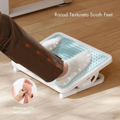 EUREKA ERGONOMIC Tilt Adjustable Footrest, Foot Rest for Under Desk at Work with Massage Surface, Office Foot Rest Under Desk with 20 Degree Tilt No Locking, Metal Frame