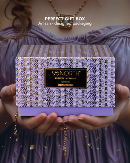 96NORTH Luxury Vanilla Soy Candles | Large 3 Wick Jar Candle | Up to 50 Hours Burning Time | 100% Natural Soy Wax | Relaxing Aromatherapy Aesthetic Candle | Housewarming Gift for Men and Women