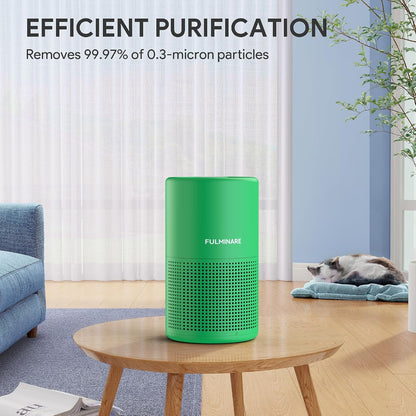 FULMINARE Air Purifiers for Home Bedroom H13 HEPA Air Purifier, 3 Speeds, Timer, 24dB, Small Mini Air Purifier with Night Light, Sage Green