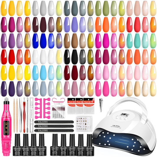 NAIL POLISH KIT with U V Lamp and Drill Starter Kit 36 Colors Gel Nail Polish Nail Art Gel Manicure Kit