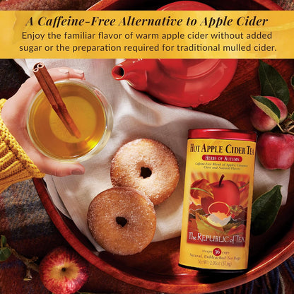 The Republic of Tea Hot Apple Cider Herbal Tea, Caffeine-Free, 36 Count