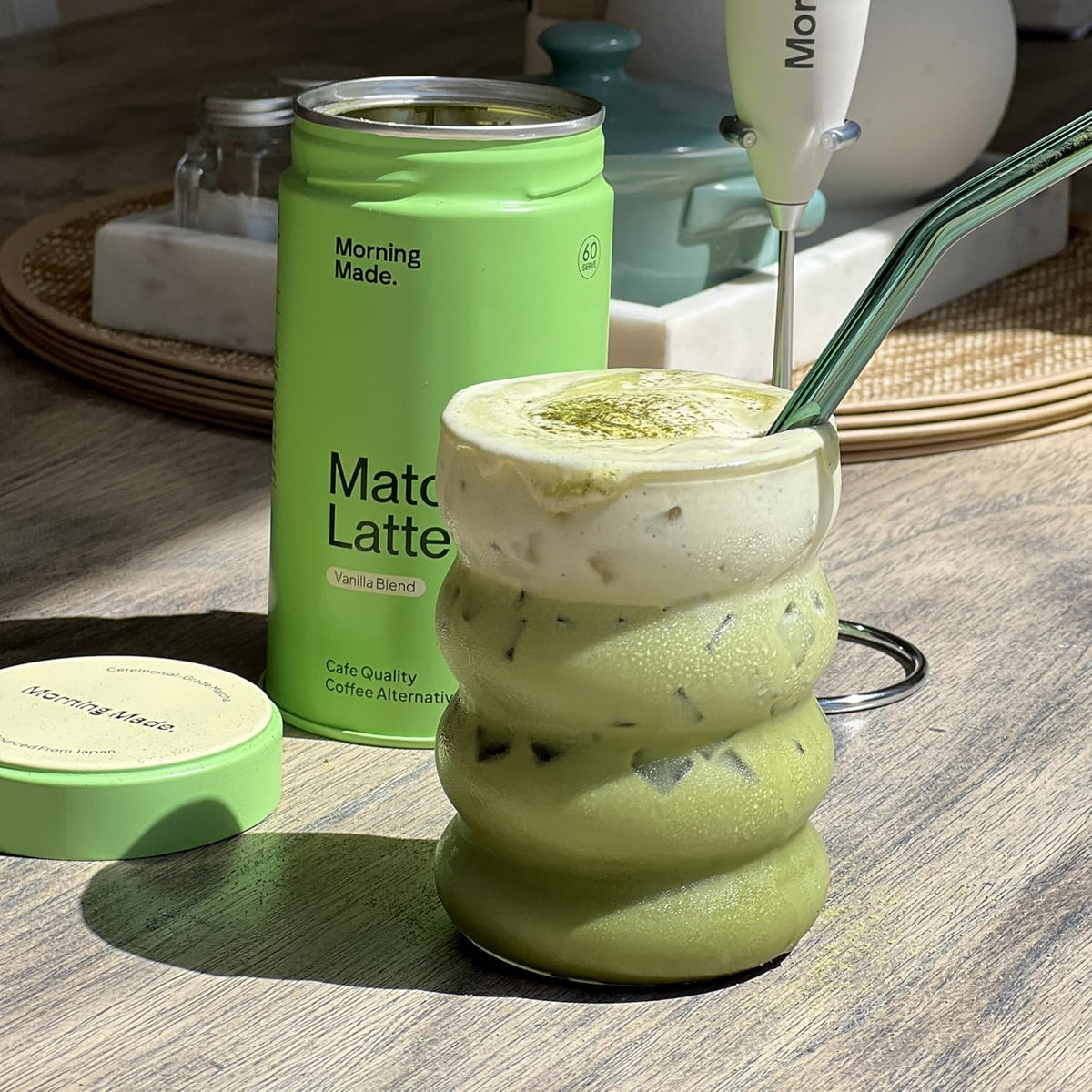 Morning Made Vanilla Ceremonial Grade Matcha Powder - USDA Organic Japanese Green Tea Matcha Powder from Uji Japan - Vegan, Gluten-Free, Resealable Tin (10.6 oz, 60 Servings)