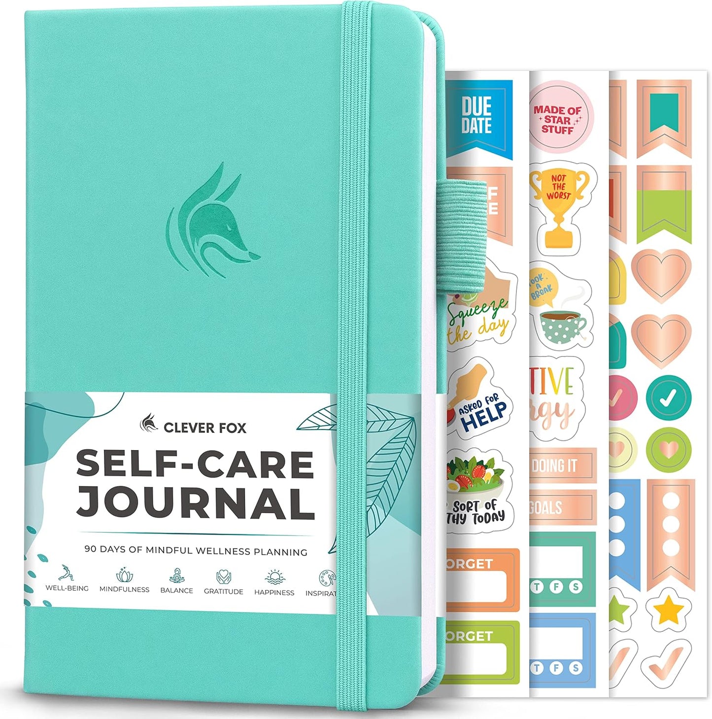 Clever Fox Self-Care Journal – Daily Reflection Notebook – Mental Health & Personal Development Planner, Meditation & Mood Log, A5 (Aquamarine)