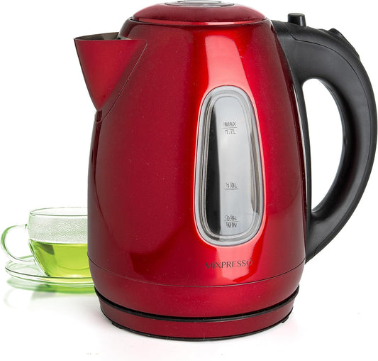 Mixpresso Electric Kettle Temperature Control, Hot Water Kettle Electric, Cordless 1 Liter Capacity, Keep Warm & LED Indicator, Auto-Shutoff, Boil-Dry Protection, Stainless Steel Electric Kettle