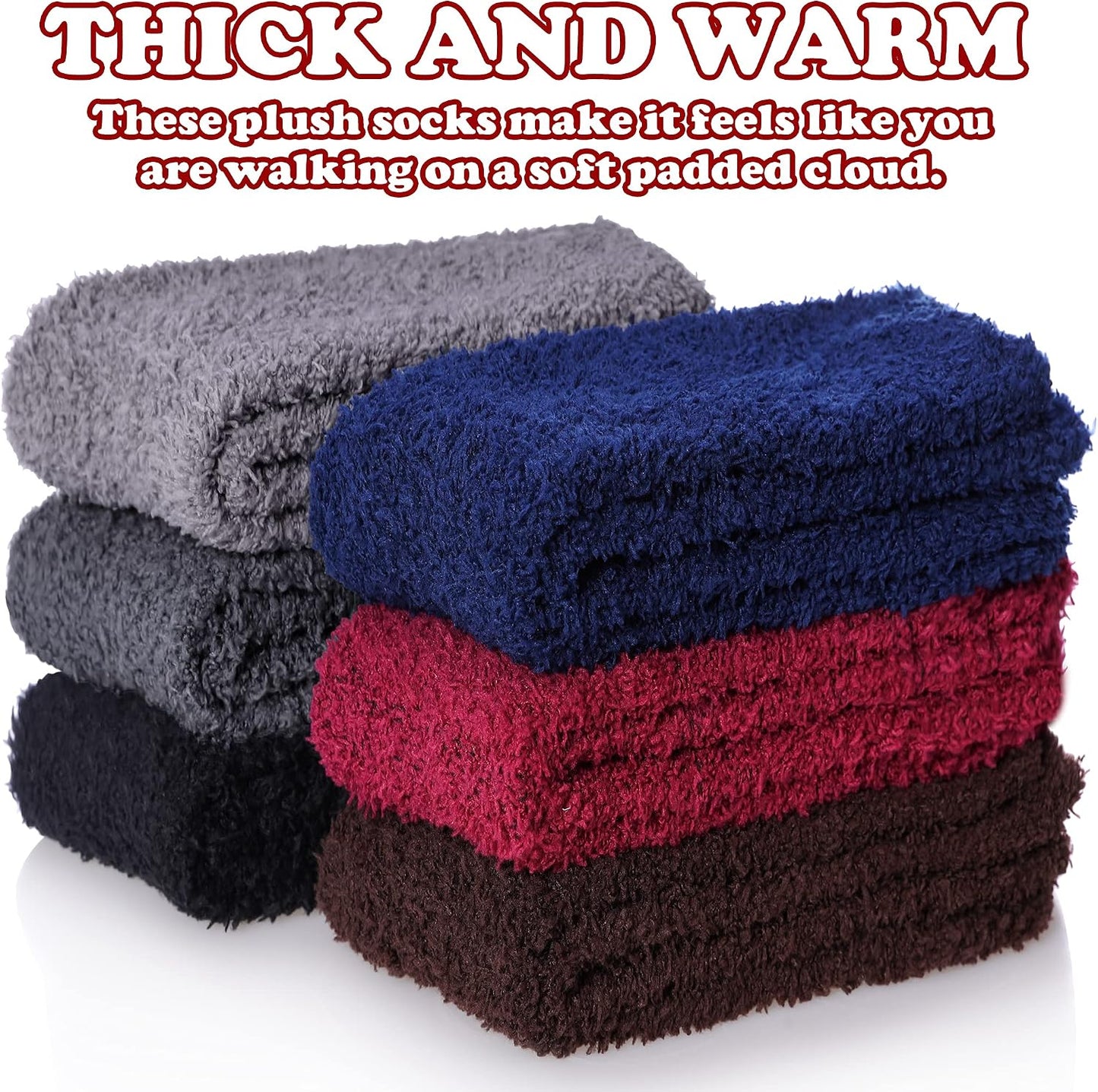 FNOVCO Non Slip Socks for Women Winter Warm Cozy Fuzzy Slipper Socks Soft Fluffy Hospital Socks with Grips