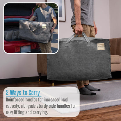 VENO Clear Extra Large Moving Bags & Storage Totes, Heavy Duty Organizer with Reinforced Handles & Strong Zippers for Clothes, College Dorm Essentials, Moving Supplies