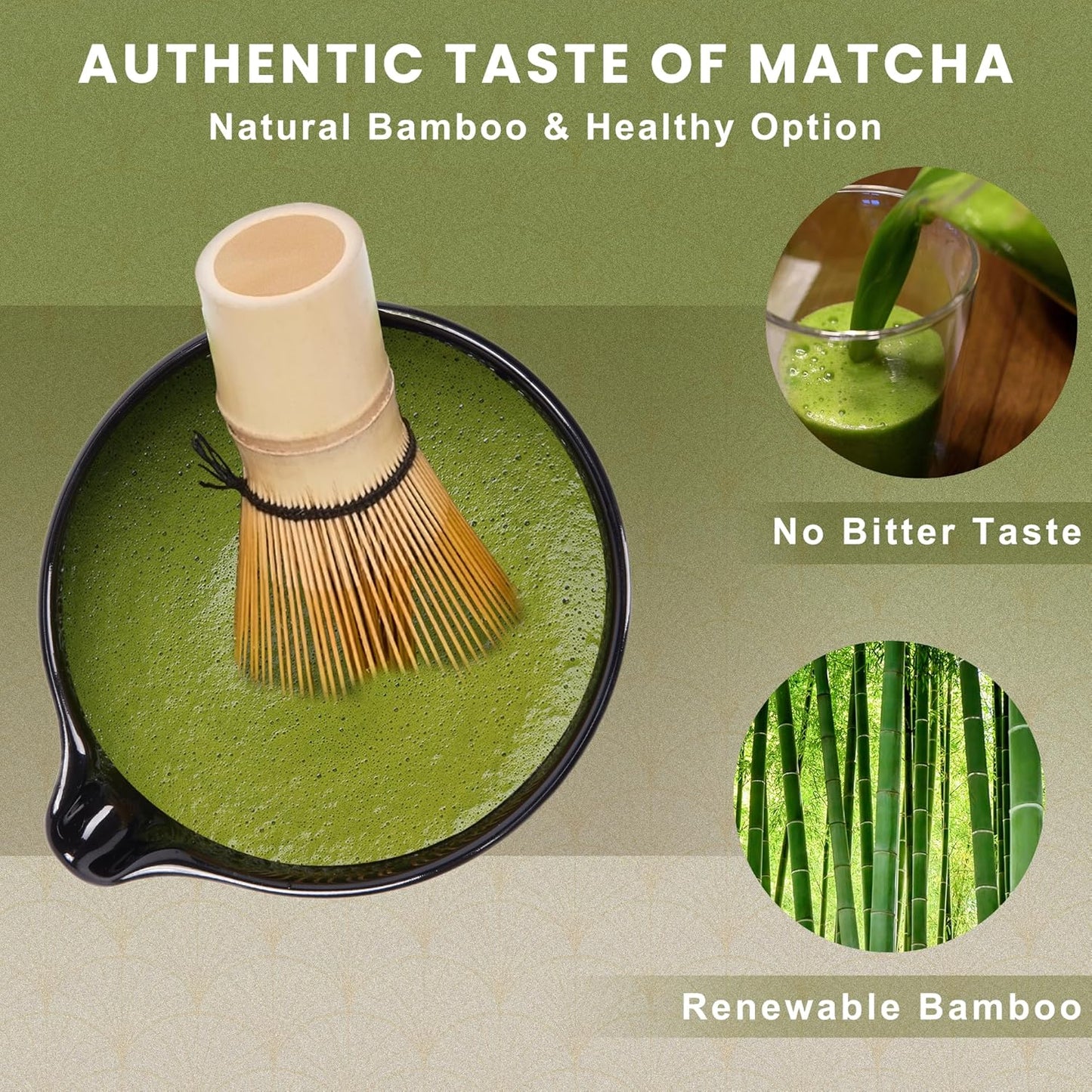 Matcha Whisk Set, Ceramic Matcha Set Includes Matcha Bowl, Matcha Whisk (Chasen) and Holder, Sifter, Bamboo Scoop & Spoon - 6 Pcs Matcha Kit for Matcha Lovers White