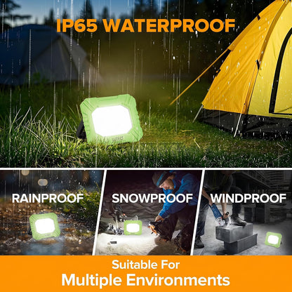 LUTEC 3500LM LED Work Light, Rechargeable Magnetic Work Lights with Stand, Portable 5000K Flood Light for Car Repair, Fishing, Camping, Emergency, Hiking, 3 Modes