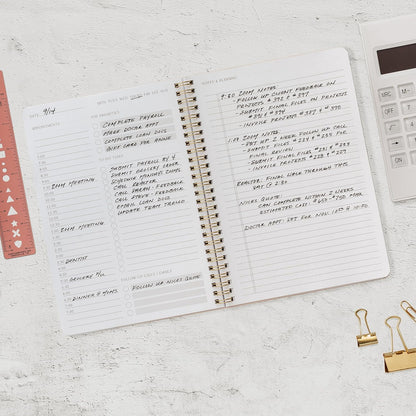 Beautiful Daily Planner And Notebook With Hourly Schedule - Spiral Notebook