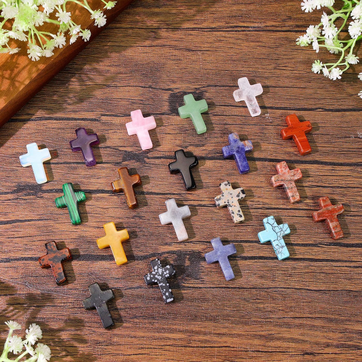 DUQGUHO Worry Stones for Anxiety, Meditation Reiki Relax Thumb Worry Stones, Crystals and Healing Stones Bulk 12PCS, Stress Relief Gifts for Women