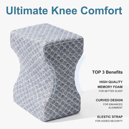 UJPFEO Knee Pillow for Side Sleepers, Leg Pillow for Sciatica, Back, HIPS, Knees, Joints Pain Relief,Pillows for Between Legs While Sleeping Spine Alignment Support & Relieves Pressure