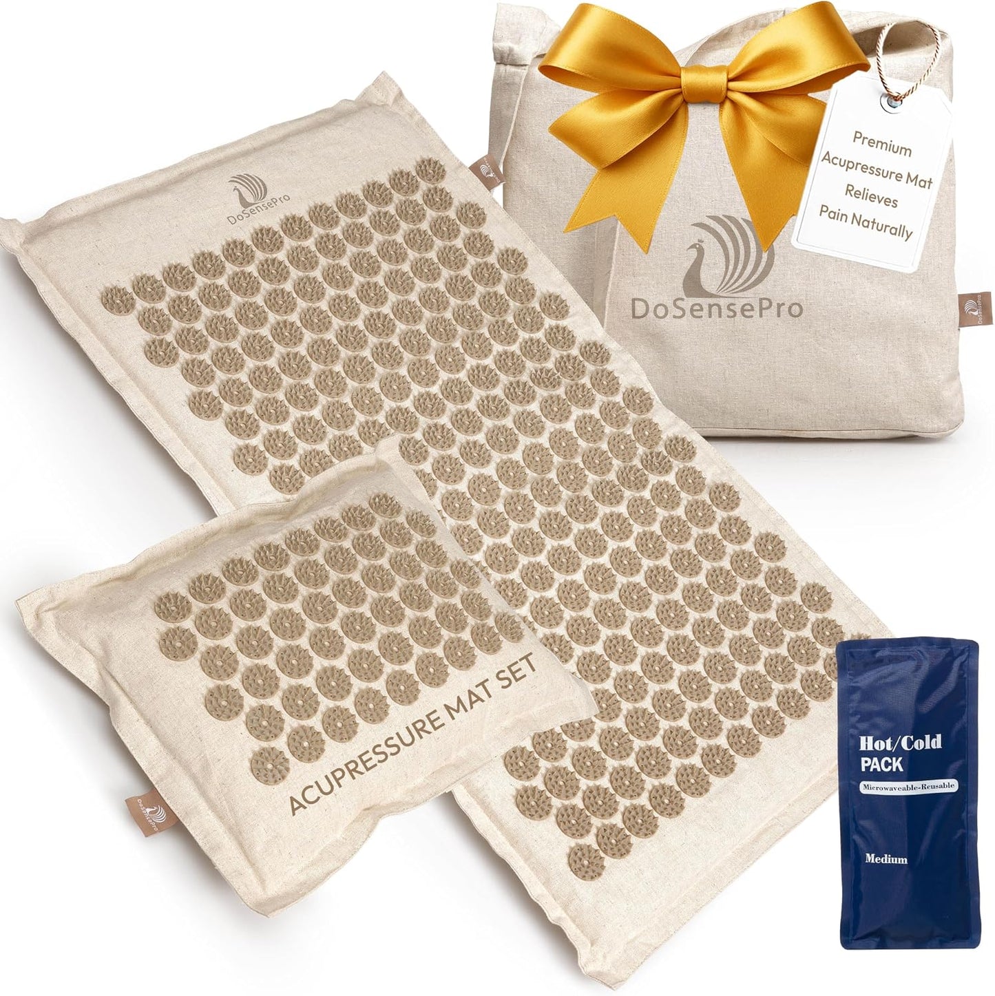 Acupressure Mat & Pillow Set – Extra-Long 29” Acupressure Therapy for Back & Neck Pain Relief, Sciatica, Stress Relief & Sleep Support Includes Carry Bag & Hot/Cold Pack (Purple)