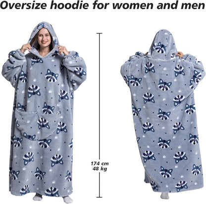 Capecage Blanket Hoodie, Long Hooded Blanket Sweatshirt as Birthday Gifts for Women Men, Long Wearable Blanket for Women Men.