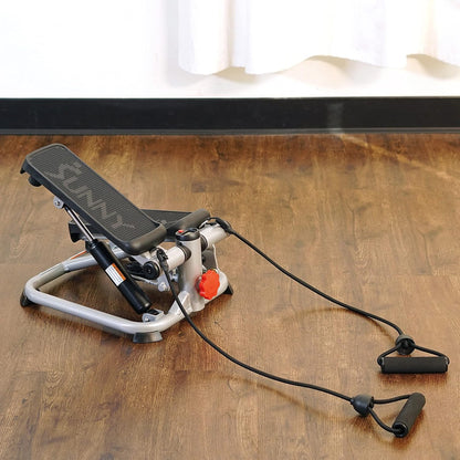 Sunny Health & Fitness Mini Steppers with Digital Monitor and Resistance Bands, Compact Low-Impact Cardio Machines for Home Workouts