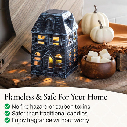 Candle Warmers ETC. Illumination Fragrance Warmer- Light-Up Warmer for Warming Scented Candle Wax Melts and Tarts or to Freshen Room, White Harmony