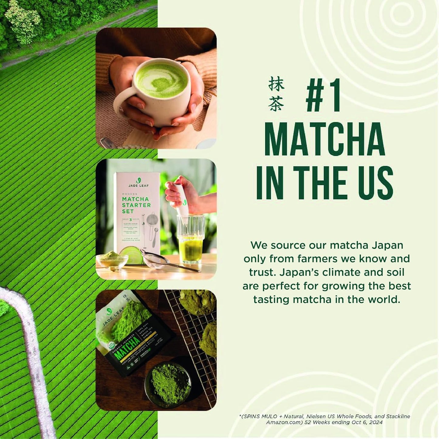 Jade Leaf Matcha - Traditional Starter Set - Japanese Matcha Gift Set Includes: Bamboo Whisk (Chasen), Scoop (Chashaku), Stainless Steel Sifter, Fully Printed Handbook