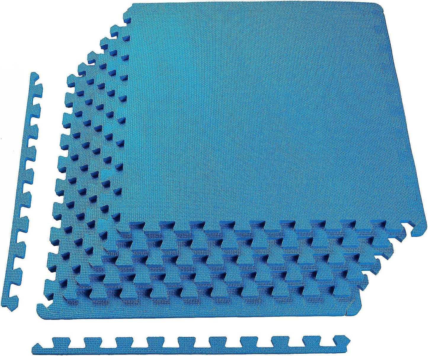 BalanceFrom Puzzle Exercise Mat 1/2" Thick, EVA Interlocking Foam Floor | Tiles for Home Gym, Mat for Home Workout Equipment, Floor Padding for Kids, Black, 24 in x 24 in x 1/2 in, 144 Sq Ft-36 Tiles