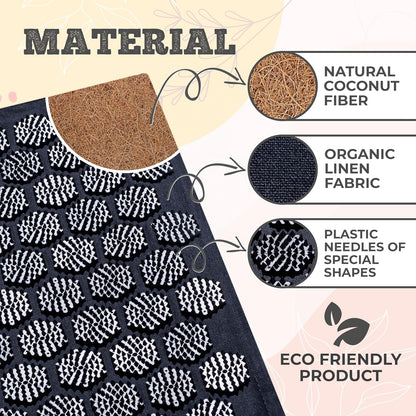 BalanceMate® Acupressure Mat Set with 6,210 Pressure Points for Pain Relief and Relaxation Kit for Back, Neck, and Sleep – Yoga and Meditation Pillow (Soft Cream)